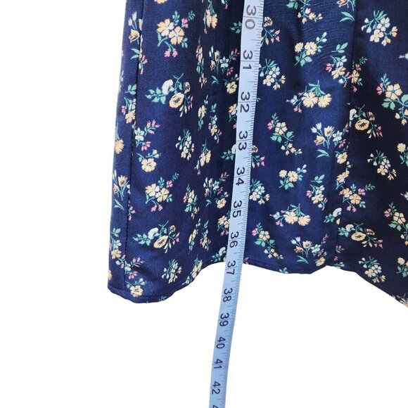 Levis Womens Blue Floral A-Line Dress With Puff Sleeves & Tie Detail Size XXL - Picture 9 of 11